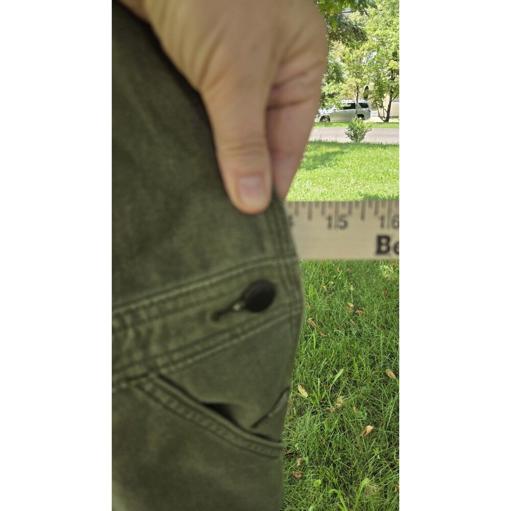 Patagonia Olive Green/army Green Bib Overalls Worn Wear Hemp Canvas - Picture 14 of 16